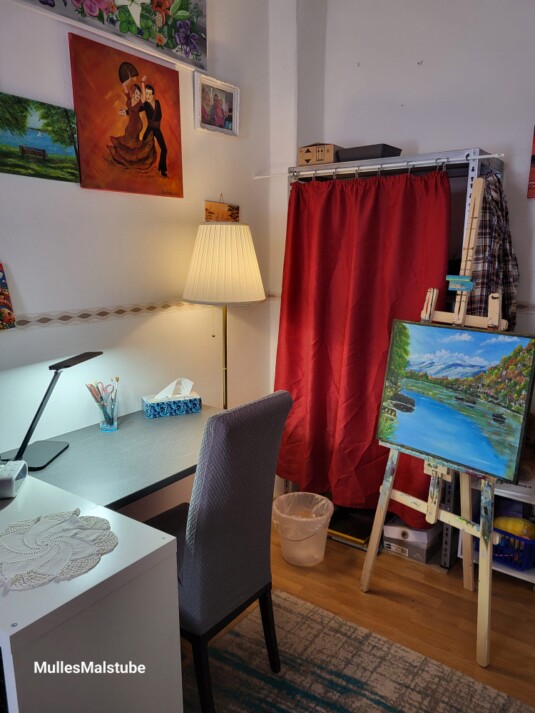 Teilaufnahme des Ateliers von Mulles Malstube